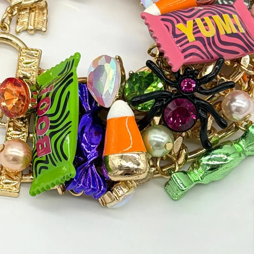 Betsey Johnson Halloween Candy Statement Bracelet Glow In The Dark NEW